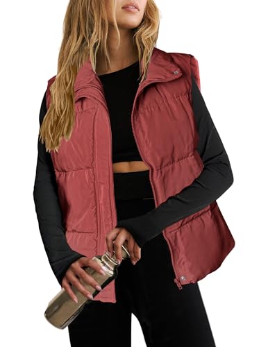 Zeagoo Weste Damen Ärmellose Steppweste Herbst Kurz Westen Thermo Leicht Winterjacke mit Reißverschâ€¦ – Miniatur