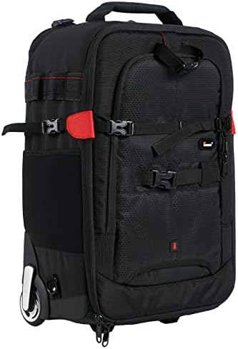 T&YFOTOP Trolley case camera bag Camera Backpack Waterproof Camera Bag Anti Theft Nylon Camera Case Fits for 15”Laptop Travel Day-pack for Unisex Photograph bag Can be pulled back (X-Large, Black)