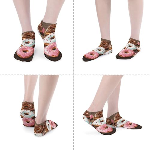 5 Pairs Donuts Low Cut Ankle Socks for Women Men Cushioned Breathable Athletic Sock No Show Socks4