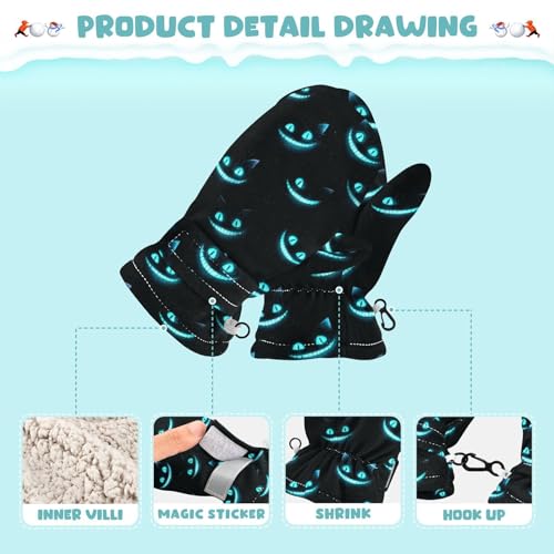 Image of Plaaee Early 1990s Pattern Kids Glove Warm Mitten Winter Favor for Toddler Boys and Girls Children Cold Weather Gloves
