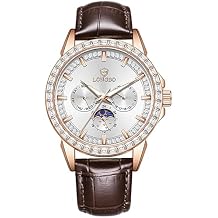 BESTKANG Mens Watches Leather Luxury Fashion Dress Analog Quartz Wrist Watch Luminous Waterproof Moon Phase Date