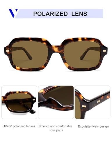 VANLINKER Retro Square Polarized Sunglasses for Women Men Vintage Rectangle Shades VL98324