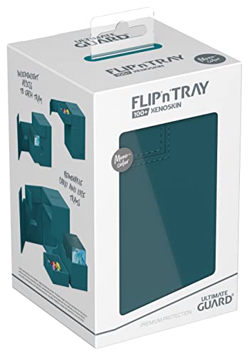 Ultimate Guard Flip'n'Tray 100+, Deck Case for 100 Double-Sleeved TCG Cards + Dice Tray, Petrol, Independent Magnetic Closure & Microfiber Inner Lining - image 7
