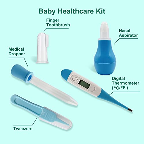 Baby Grooming Kit, 25 In 1 Baby Healthcare And Grooming Kit, Baby Electric Nail Trimmer Set Newborn Nursery Health Care Set For Newborn Infant Toddlers Boys Girls Shower Gifts (0-3 Years+) (Blue) #TOP2
