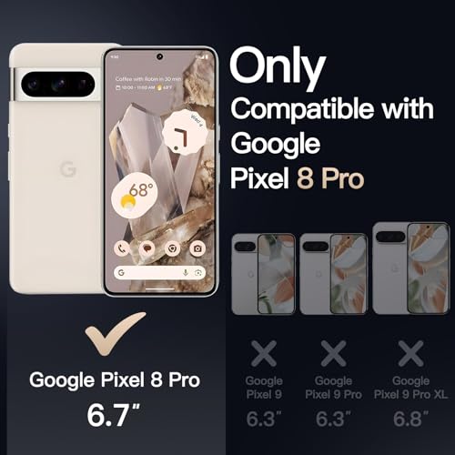 Image of JETech Magnetic Cover Case for Google Pixel 8 Pro 6.7-Inch 2023, Compatible with MagSafe, Translucent Matte Back Shockproof Phone Cover (Porcelain)