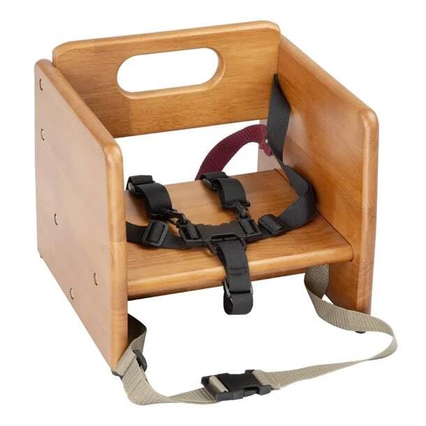 Bolero Wooden Baby Booster Seat Max 15kg JB528, Dark Wood Finish