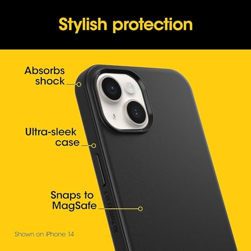 OtterBox iPhone 16e, iPhone 15, iPhone 14, and iPhone 13 (ONLY) Symmetry Series+ Case - Black, Snaps to MagSafe, Ultra-Sleek, Raised Edges Protect Camera & Screen - Non-Retail Packaging - Image 4