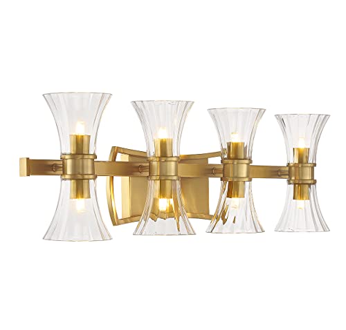 Savoy House 8-9702-8-322 Bennington 8-Light Bathroom Vanity Light in Warm Brass (8.75 Savoy House 8-9702-8-322 Bennington 8-Light Bathroom Vanity Light in Warm Brass (8.75