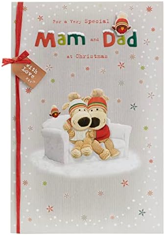 Boofle Mam & Dad Conv Christmas Card with Envelope - Sweet Design Family and Friends, Multi