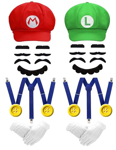 GVVJYXD Super Bros Hat Costume Accessories Halloween Women Mens Kit