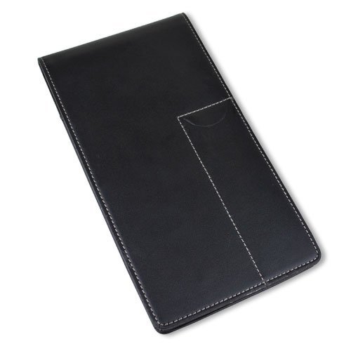 Reporters Notebook Cover and Holder for Extra Stability  4 x 8 Black Leather, Includes a Pen Pocket