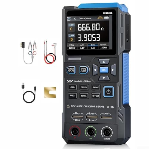Minhe LC1020E Digital LCR ESR Tester Bridge – 0.3% Accuracy, 100H...