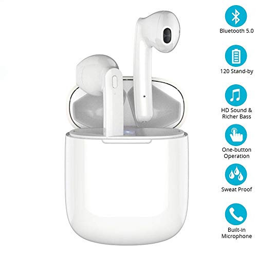 Bluetooth 5.0 Wireless Earbuds, Wireless Bluetooth Headphones with Deep Bass HiFi Stereo Sound