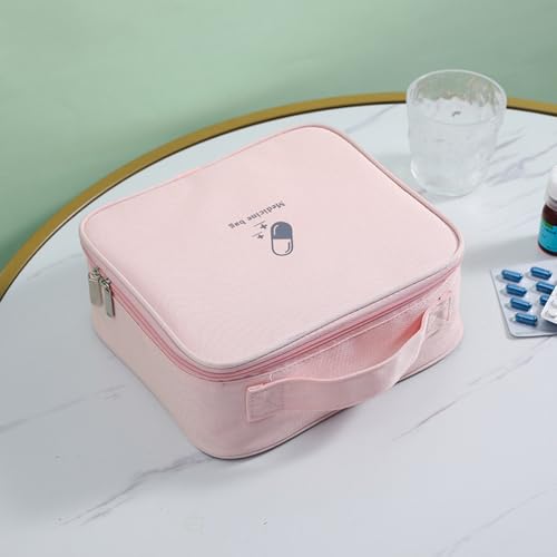 Image of COHEALI Travel Medicine Organizer Bag Empty First Aid Pouch Portable Oxford Cloth Storage Bag 10.23X9.05X3.93In for Outdoor Camping Hiking Car Home Medication Organizer