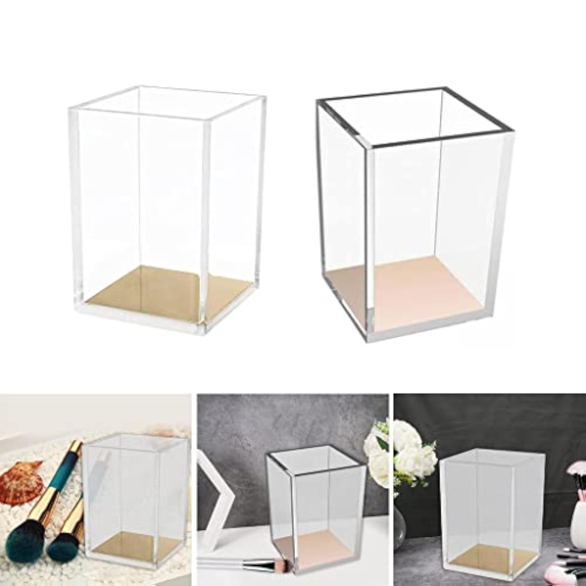 Makeup Brush Holder for Vanity, 2 Pack Organizer