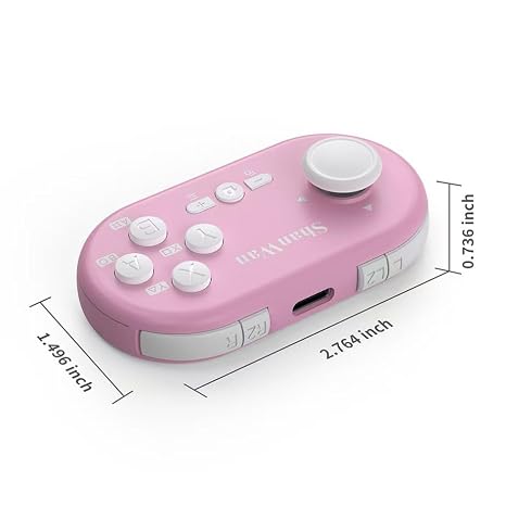 ShanWan Mini Anki Controller kompatibel mit Android iOS iPad PC PS4 & Switch frei konfigurierbare Tasten driftfreie Hall-Joysticks 6-Achsen-Gyroskop für Bewegungssteuerung