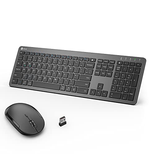 Wireless Keyboard and Mouse Set, iClever Keyboard...
