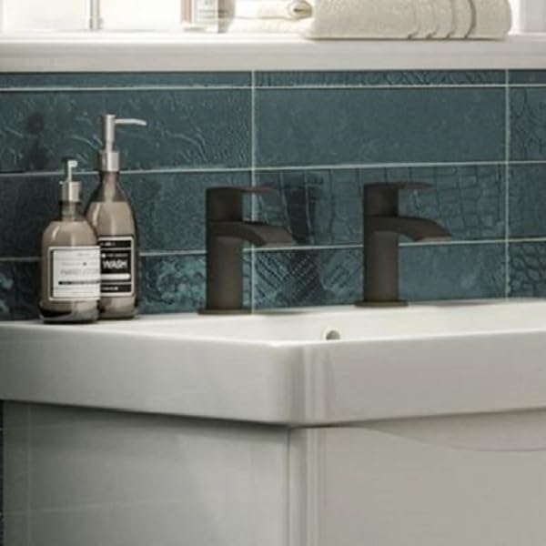 Belantia Matt Black Basin Taps | Pair of Taps | Matt Black Finish | Hot and Cold | Bathroom Basin | Bathroom Sink | Lever Handle Design |