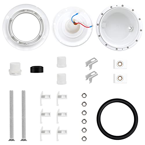 KWODE PAR56 Pool Waterproof Gehäuse, Einbautopf mit 3 m Kabel, Geeignet für Stahlwand- und Betonschwimmbecken mit Folienauskleidung 【Ohne PAR56 Lampe, Bitte separat kaufen】