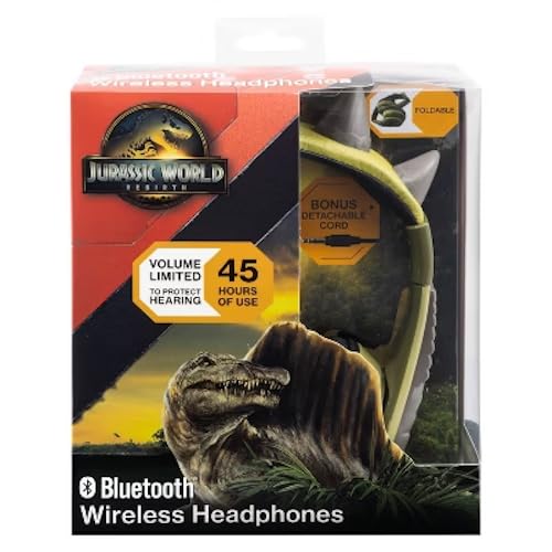 Image of Jurassic World Bluetooth Headphones for Kids, Volume Reduced Wireless Headphones