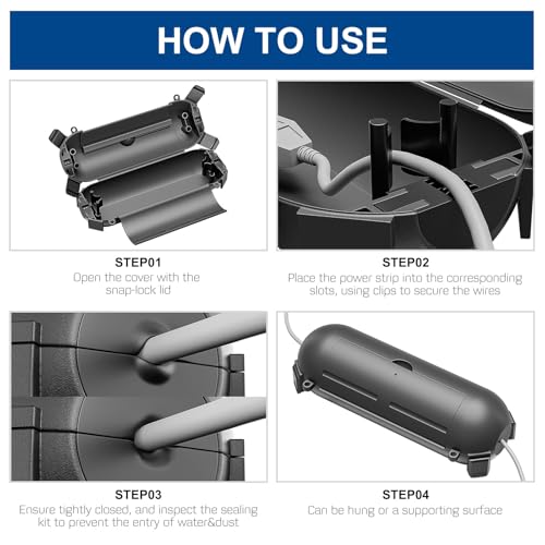 image for iwillink 4 Pack Outdoor Extension Cord Cover Waterproof - Weatherproof