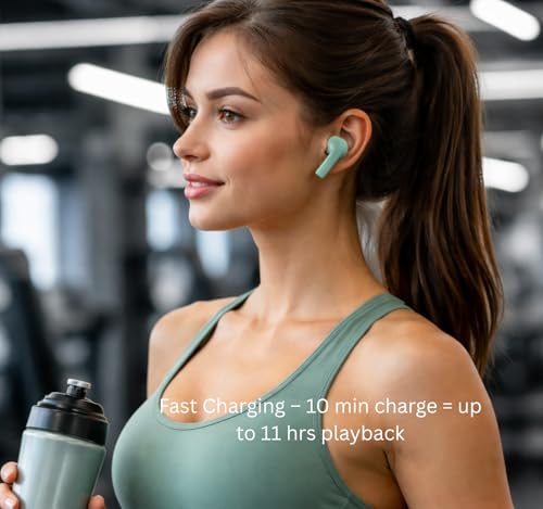 Image of Bluetooth Buds 4 for Oneplus with Dual Drivers & Dual DAC Audio, 50dB Active Noise Cancellation, Hi-Fi Sound Quality, Clear Voice Calls, Stable Low Latency Connection (Light Green)