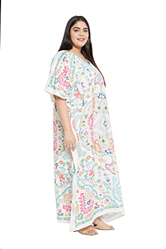Image of Oussum Women Polyester Casual Long Plus Size Beach Caftan Cover Up Maxi Dress 1X-3X Summer Kaftan Dresses for Women