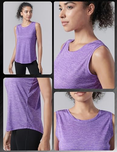 5 Pack Wide Straps Womens Workout Tank Tops, Athletic Sleeveless Shirts for Women, Ladies Exercise Tops for Yoga Tennis3