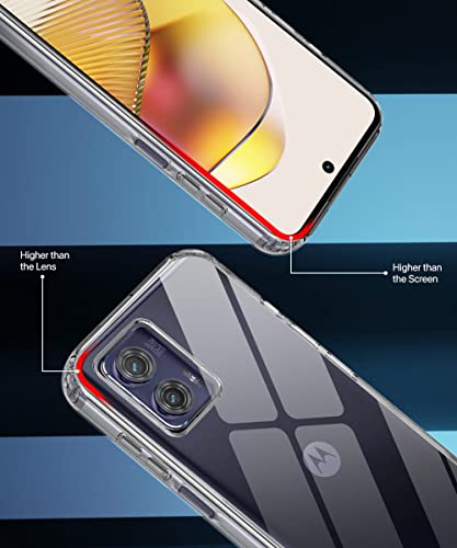 Image of WOW IMAGINE Crystal Clear Transparent Back Case Cover for Motorola Moto G73 5G | Full Device & Camera Protection Shockproof TPU Silicone Back Cover Case - Transparent