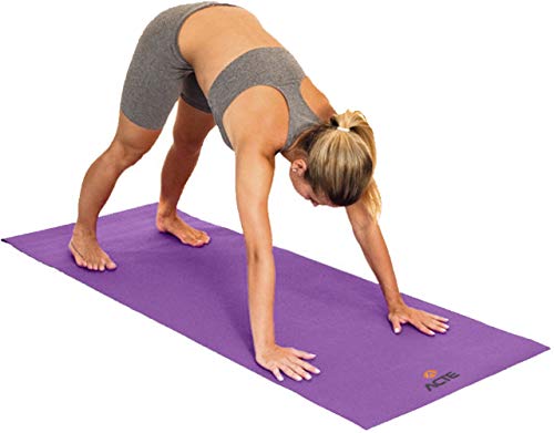 Tapete Yoga Mat Pilates Fitness Ginástica 170x60cm 5mm Grande Lilás Colchonete EVA Antiderrapante Co