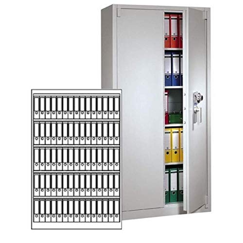 Müller Safe BS 1400 Stahlbüroschrank, Doppelbartschloss mit 2 Schlüsseln, H195xB126xT55 cm, 215 kg