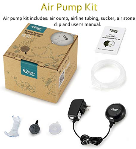 Hygger Quiet Mini Air Pump For Aquarium 1.5 Watt Oxygen Fish Air Pump For 1-15 Gallon Fish Tank With Accessories Black thumb #6