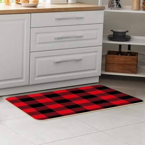 Alfombrillas de cocina a cuadros lavables y absorbentes VAPOKF 7