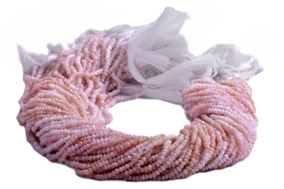 Perles en opale rose facettées 3.5-4.5mm pour création de bijoux uniques en pierres