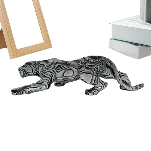 Generisch Escultura decorativa, escultura de leopardo para decoración de habitaciones, decoración de escritorio, decoración de arte para cocina, salón, dormitorio, restaurante