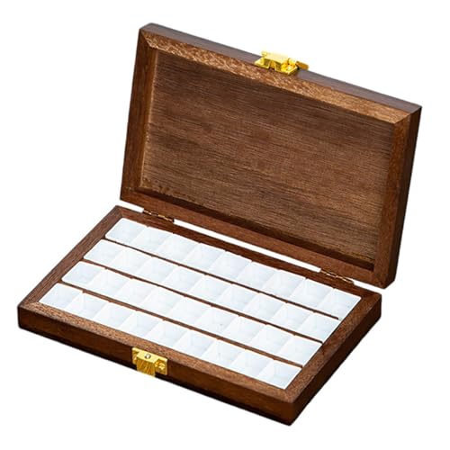 budiniao Caja de pinturas artística de Para madera portátil con recipientes para pinturas, ideal para creativos y aficionados a la pintura DIY. Accesorios para paletas pintura, dibujo,