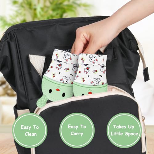 Image of 2Pack Silicone Teething Mitt, Rabbit Baby Teething Toy for 0-6 6-12 Months, Food Grade Silicone Infant Teething Mitten, BPA-Free Baby Chew Toys for Pain Relief, Sucking Needs