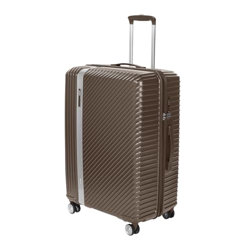 Image of VIP Barclay Check-in Trolley Bag 79.5cm | Large | Hard Luggage | 8-Wheel Suitcase with Shoe & Toiletry Pouch | Flushed TSA Lock with Anti-Theft Zipper | 3 Years International Warranty (Brown)