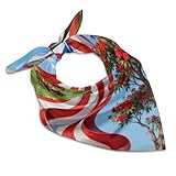 Puerto Rico Flag Rican Elegant Solid Color Scarf for Women - Lightweight Silky Soft Chiffon Fashion Scarves, Versatile Neck Head Wrap Hair Band Accessory