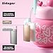 Sidagar 22 oz Tumbler with Straw and Carry Handle, Wide Mouth Insulated Stainless Steel Travel Water Bottle, Heart Pattern Flask for Gym & Office, Preppy Kawaii Valentines Day Gift