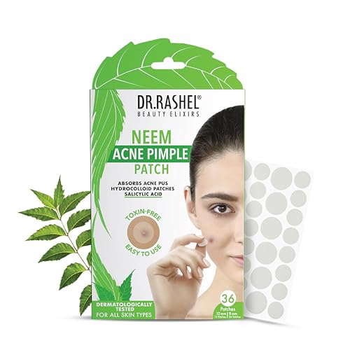 Image of DR.RASHEL Neem Acne Pimple Patch with Salicylic Acid, Hydrocolloid Patches for Zits and Blemishes, 36 Patches