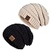Fedciory Slouchy Beanie Hat for Women, 2-3 Pack Winter Warm Knit Oversized Chunky Thick Soft Ski Cap (2 Pack Black&Oatmeal)