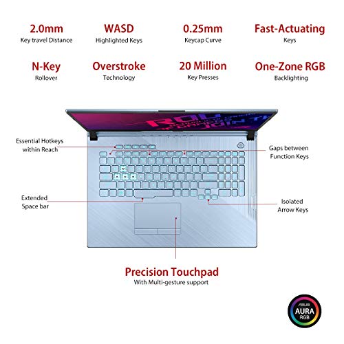 Image of ASUS ROG Strix G G731GT-H7159T 17.3 inch FHD 120Hz Gaming Laptop GTX 1650 4GB Graphics (Core i7-9750H 9th Gen /16GB RAM /1TB NVMe SSD /Windows 10 /One-Zone RGB KB /2.85 Kg), Glacier Blue