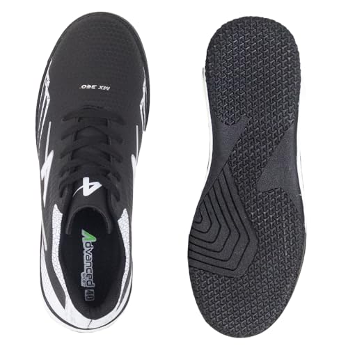 Chuteira Futsal Salão ADVANCED Pro Light Sola Costurada Cor:Preto-Branco;Genero:Masculino;Tamanho:44