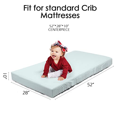 Extra Soft Muslin Fitted Crib Sheets | 28" X 52", 100% Cotton Muslin Crib Sheets Fit For Standard Crib Mattresses Or Toddler Bed Mattress, Neutral Boho Color For Baby Boy Or Girl, 2 Pack (Sage) #TOP4