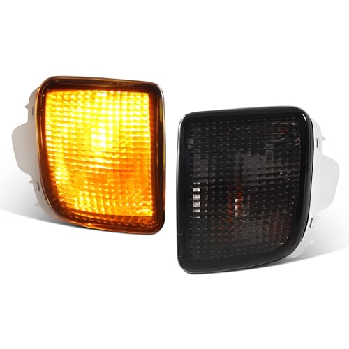 ALMULOO Pair Front Turn Signal Lights w/Bulbs Compatible with 1998-2000 Toyota Tacoma Halogen Left&Right Side Turn Signal Lamps Replacement for TO2531128 TO2530128 8151004010 8152004010 Smoke Lens