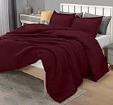 Utopia Bedding Queen Size Comforter Set with 2 Pillow Shams, Bedding Comforter Sets, Down Alternative Burgundy/Red Comforters, Soft and Comfortable, Machine Washable