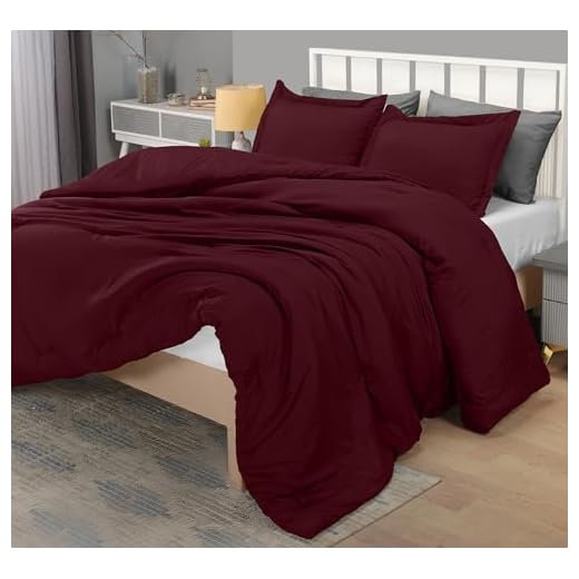 Utopia Bedding Queen Comforter Set with 2 Pillow Shams - Bedding Comforter Sets - Down Alternative Burgundy/Red Comforter - Soft and Comfortable - Machine Washable