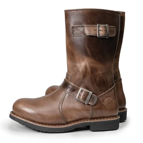 Image of Milwaukee Leather Men's Classic Leather Engineer Motorcycle Biker Boots | Premium Material, Round Toe, Rider Ready, Durable Everyday Wear