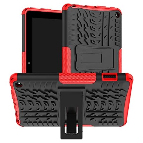 Rugged Case for Amazon Fire 7 Tablet (2022 Release-12th Generation),Dual Layer Protection Shockproof Cover Hybrid Rugged Case with Kickstand Cover
